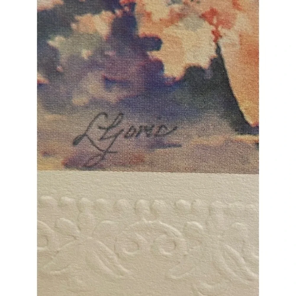 L Gorsic Watercolor Note Cards Set of 25 Garden Designs Embossed Border Blank